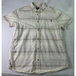 ONeill Mens XL Button Up Short Sleeve Shirt Striped Standard Fit‎ Surfer Cotton